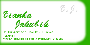 bianka jakubik business card